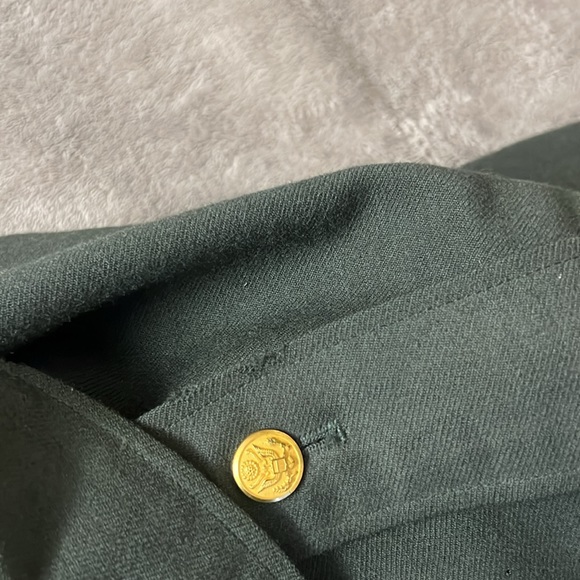 70s Vietnam War Mens Wool  Class 3 AG-344 Officer Coat Jacket Green USA Size 46S - Picture 8 of 16
